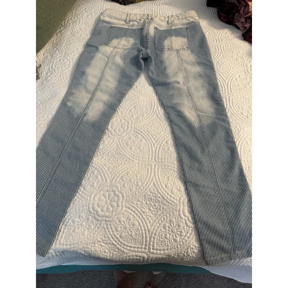 Free People Y2K Women's Size 28 Jeans Striped Distressed White Washed